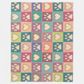 Land Hütte Paw Prints und Herz Fleecedecke (Vorderseite)