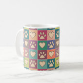 Land Hütte Paw Prints und Herz Kaffeetasse (Vorderseite Links)