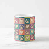 Land Hütte Paw Prints und Herz Kaffeetasse (Mittel)