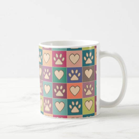Land Hütte Paw Prints und Herz Kaffeetasse (Rechts)