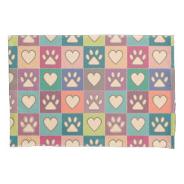 Land Hütte Paw Prints und Herz Kissenbezug