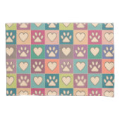 Land Hütte Paw Prints und Herz Kissenbezug (Vorderseite)