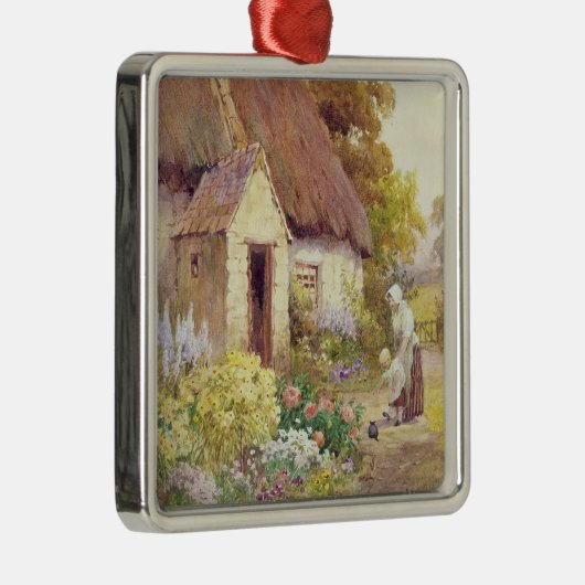 Land-Hütte Silbernes Ornament (Rechts)