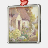 Land-Hütte Silbernes Ornament (Links)