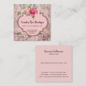 Land Hütte Vintag Rustikale Flora Quadratische Visitenkarte (Vorne/Hinten)