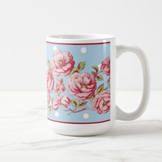 Land-Hütten-BlumenTasse im Blau Kaffeetasse (Rechts)