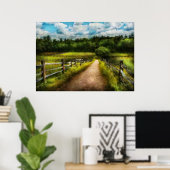 Land - Jede Reise beginnt mit einem Pfad Poster (Heimbüro)