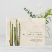 Land-Kaktus-Hochzeits-Einladungen Einladung (Stehend Vorderseite)