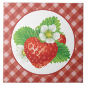 Land karierte Erdbeere Fliese (Vorderseite)