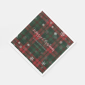 Land Karierte Schneeflocken Personalisiert Weihnac Serviette (Ecke)
