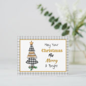 Land Karierter Weihnachtsbaum | Merry und Bright C Postkarte (Stehend Vorderseite)