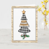 Land Karierter Weihnachtsbaum Urlaub Karte (Gelbe Blume)