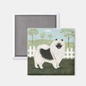 Land Keeshond Magnet (Vorderseite/Rückseite)