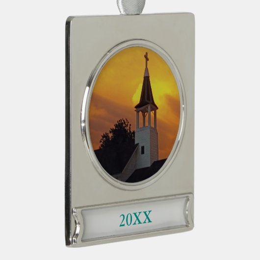 Land-Kirche Banner-Ornament Silber (Rechts)