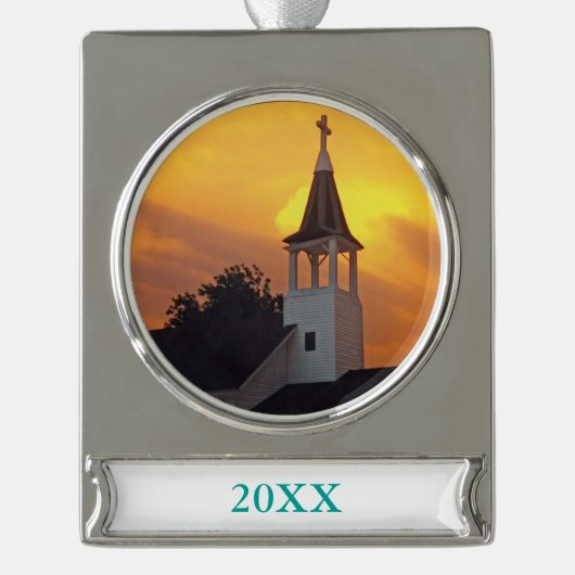 Land-Kirche Banner-Ornament Silber (Vorderseite)