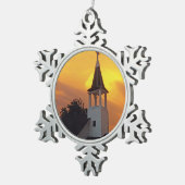 Land-Kirche Schneeflocken Zinn-Ornament (Rechts)