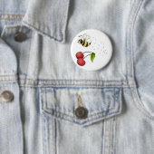 Land-Kirschen · Biene u. Kirschen Button (Beispiel)
