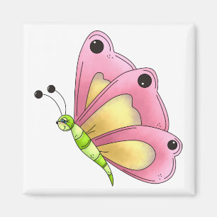 Land-Kirschen · Rosa Schmetterling Magnet