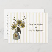 Land-Krähe und Sonnenblume-Rezept-Karten Postkarte (Vorne/Hinten)