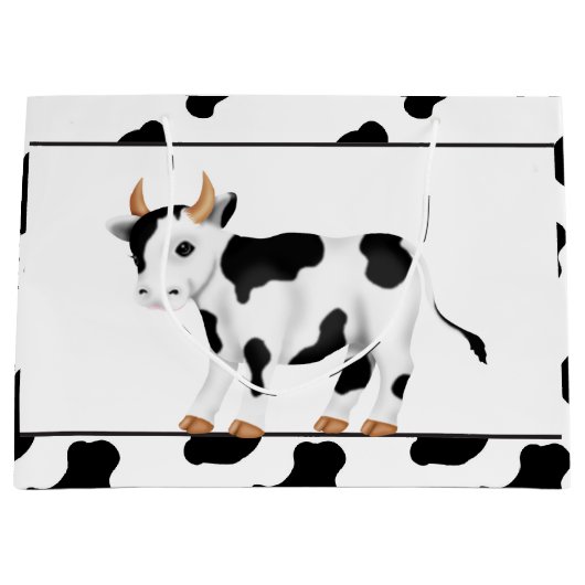 Land Kuh große Geschenktasche Geschenktüte (Vorderseite)