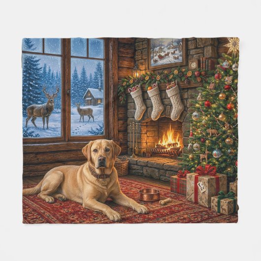 Land Labrador Retriever Urlaub  Fleecedecke (Vorderseite (Horizontal))