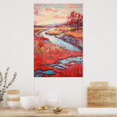 Land Landschaft Aquarellmalerei Poster (Küche)