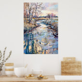 Land Landschaft Aquarellmalerei Poster (Küche)