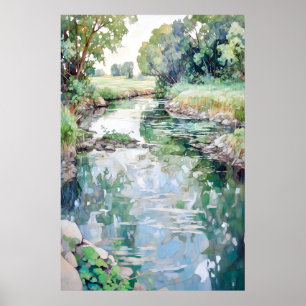 Land Landschaft Aquarellmalerei Poster