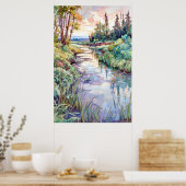 Land Landschaft Aquarellmalerei Poster (Küche)