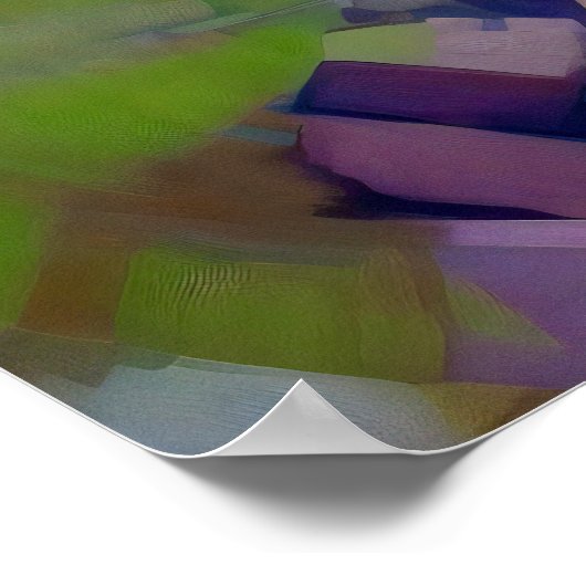 Land Landschaft Aquarellmalerei Poster (Ecke)