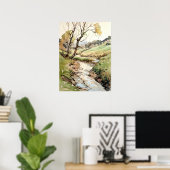 Land Landschaft Wasserfarbe Poster (Heimbüro)