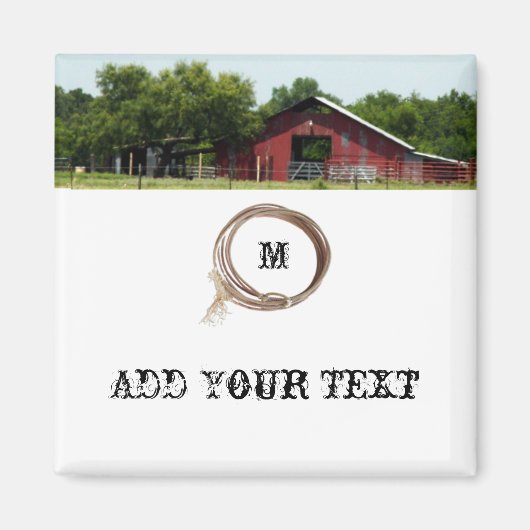 Land Lebend Roter Barn Lasso Magnet (Vorne)