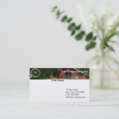 Land-lebender roter Scheunelasso-Monogramm-Titel Visitenkarte (Stehend Vorderseite)