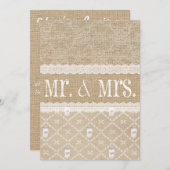 Land-Leinwand, Spitze und Weckglas, die Invitat Einladung (Vorne/Hinten)