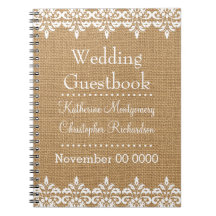 Land-Leinwand und weiße Damastspitze Hochzeit