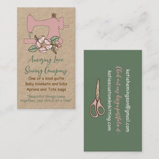 Land Liebe Polka dot Nähmaschine Geschäftswagen Visitenkarte (Vorne/Hinten)