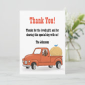 Land Lieferwagen Lkw Geburtstag, personalisierbar Dankeskarte (Stehend Vorderseite)