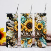 Land Mama Sunflower Kuh Glitzer Thermosbecher
