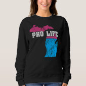 Land Map Us Staat Michigan Abortion Flag Pr Sweatshirt (Vorderseite)