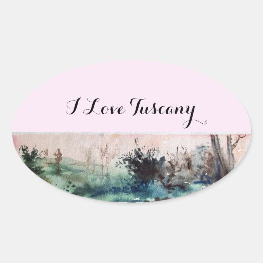 LAND MAREMMA TUSCANY LANDCSAPE OVALER AUFKLEBER (Vorderseite)