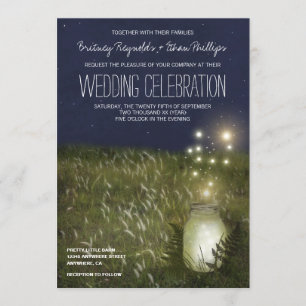 Land Mason Jar + Firefrefrefly Einladungen Hochzei