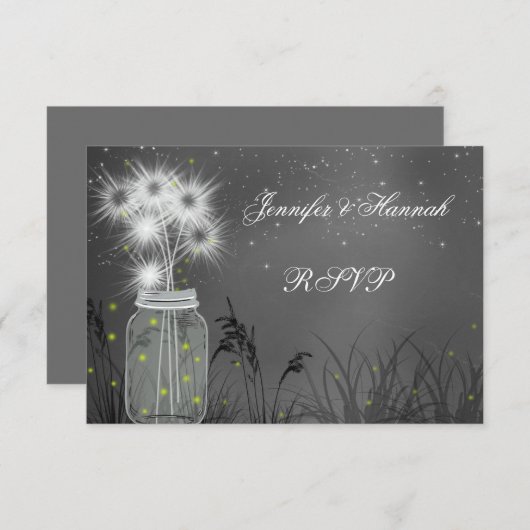 Land Mason Jar, Lüster, Halbpension RSVP Karte (Vorne/Hinten)