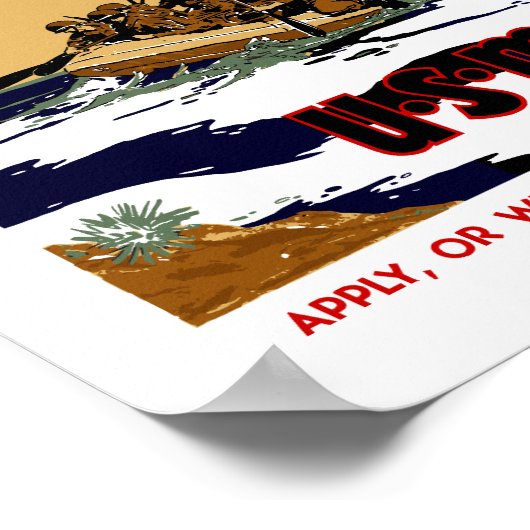 Land mit den Marinen Poster (Ecke)