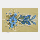 Land Moderne blaue Flora Geschirrtuch (Horizontal)