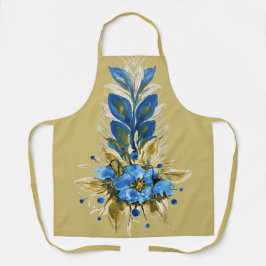 Land Moderne blaue Flora Schürze