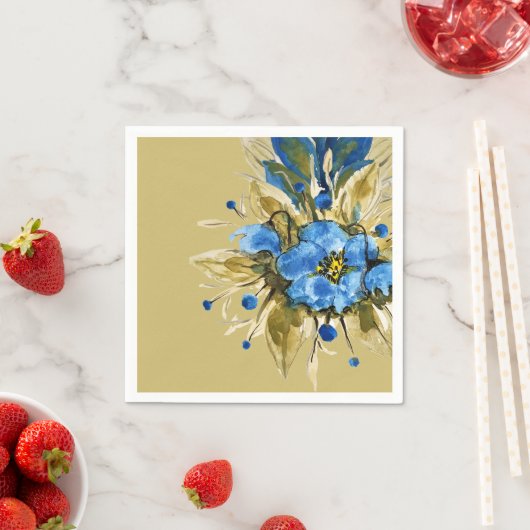 Land Moderne blaue Flora Serviette (Beispiel)