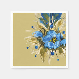 Land Moderne blaue Flora Serviette