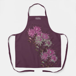 Land Moderne Lila Blüten Mit Monogramm Schürze