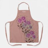 Land Moderne Lila Blüten Mit Monogramm Schürze (Vorderseite)