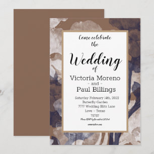 Land Moderne Textur Baumwolle Blue Design Einladung